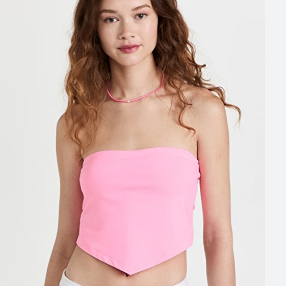 Susana Monaco Pink Handkerchief Tube Top S NWT